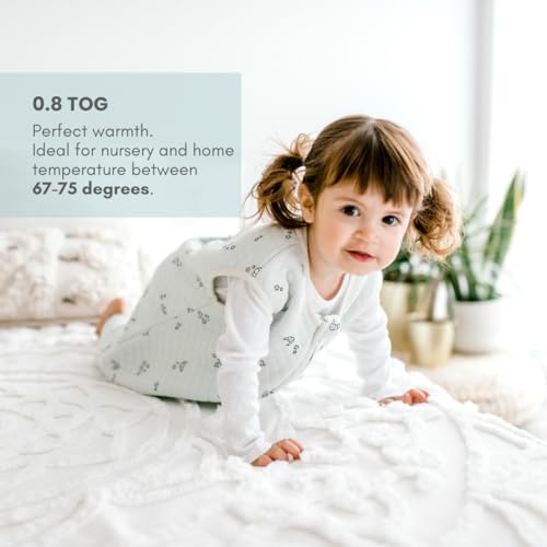Dreamsuit Walker Toddler Sleep Sack with Feet and Legs, 3T-4T | 70% Rayon Made from Bamboo, 30% Organic Cotton, 0.8 TOG Summer, 2-Way Zipper, Buttery Soft Wearable Blanket, Cactus - color: (0.8 Tog) Croissant, size: 3-4T