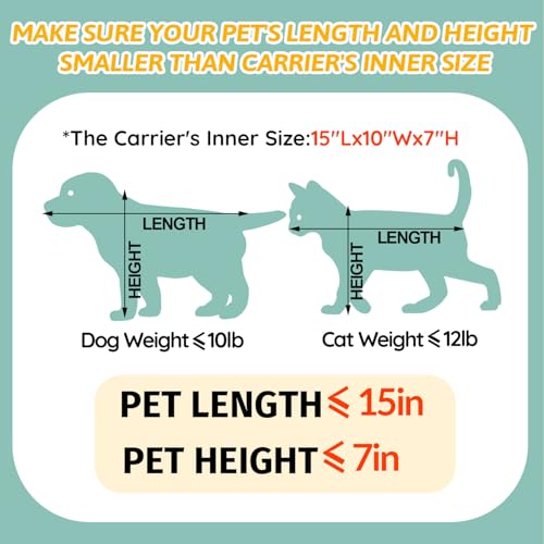 Small Pet Carrier 17" L x 12" W x 8.5" H Airline Approved, Black | for JetBlue/Frontier/Spirit Airlines, Lockable Safety Zippers and Anti-Scratch Mesh, Pets Under 8 lbs - color: Black, size: 17.0"L x 12.0"W x 8.5"H