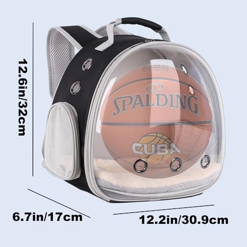 Portable Small Animal Backpack Travel Breathable Pet Carrier Bag Cages for Guinea Pig, Rabbit, Bearded Dragon, Squirrel, Tortoise, Bird, Lizard, Sugar Glider - color: Black