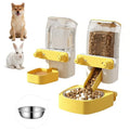 2-Pack Cage-Style Large Capacity Hanging Automatic Pet Feeder & Water Dispenser 50oz/1500ml,for Cages 0.98" Max Inner,1.77"-2.56" Outer,for Small/Medium Dogs, Cats, Rabbits & Guinea Pigs - color: Yellow