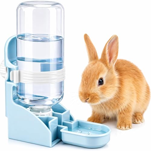 Rypet Rabbit Water Bottle No-Drip, Bunny Guinea Pig Water Dispenser(Blue) | 17 oz 500 mL Capacity, Inside&Outside Mount, No Noise, Bunny Chinchilla Guinea Pig Hedgehog Ferret - color: Blue