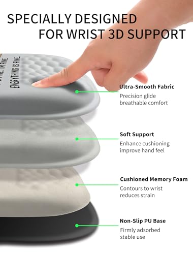 Hokafenle Ergonomic Wrist-Hugging Mouse Pad Wrist Support, U-Shaped Holding Wrist Rest Mousepad for Carpal Tunnel Pain Relief with Cushioned Memory Foam Slope Massage Bulge (10.2x8.3 in,It is fine) - color: It is Fine