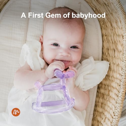 Baby Teether Toy, Food Grade Silicone Teething Toy for Babies 0-12 | Easy Grip, Multiple Biting Points, Soothes Teething Discomfort, BPA-Free, Easy to Clean - color: Rose Quartz