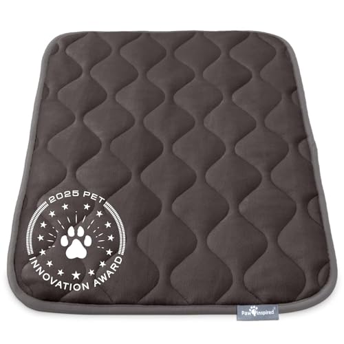 Paw Inspired Washable Padded Crate Mats for Dogs, Gray, 29x18 Inch | Fits 30-inch Kennels, Leakproof, Waterproof Bottom, Plush Dog Pad, Pet Bed - color: Gray, size: 30 Inch