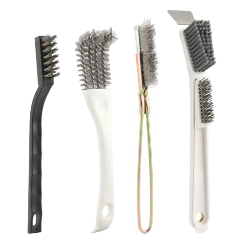 Bird Cage Cleaning Brush Kit 4 Pcs, Bird Poop Remover Tools | Multifunctional Small Animal Cage Cleaner for Bird Cages, Rabbit Cages, Hamster Cages, Parrot Cages