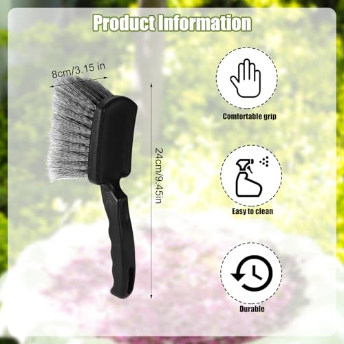 Bird Bath Brush, Black Animal Bath Cleaner with PVC Bristles and Ergonomic Plastic Handle Easy to Use Birdbath Accessories for Bird Feeder Outdoor Cleaning