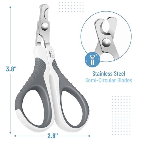 Mr. Pen- Cat Nail Clipper, Stainless Steel | Professional Sharp Cat Claw Trimmer for Small and Medium Cats, Pet Nail Clipper with Sturdy Non Slip Handle - color: White & Gray