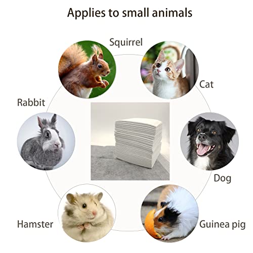 100 Pcs Rabbit Pee Pads,Puppy Potty Training Pad Small Animals Super Absorbent Disposable Cage Liners Bamboo Charcoal Quick-Dry Mats for Rabbits Hedgehogs Chinchillas Cats Dogs(13x18In)
