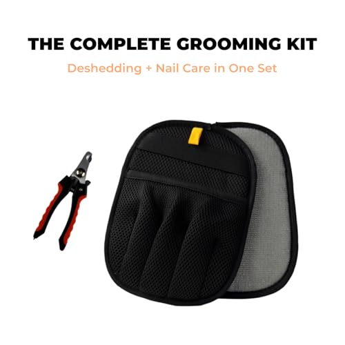 Electrostatic Pet Hair Removal Glove Magic Brush for Dogs & Cats | 5-Finger Electrostatic Pet Hair Remover Glove, Magic Brush for Dog Cat Hair Removal on Couch, Car Seat, Clothing - color: 2Black