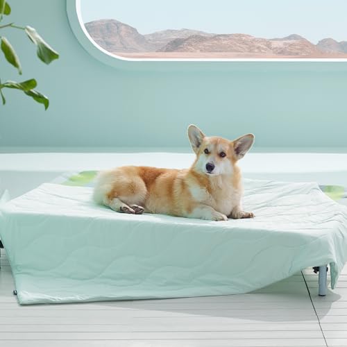 Bedsure ArcticMax™ Q-MAX>0.5 Premium Cooling Blanket for Large Dogs，40x50” | Breathable Summer Washable Throw, Dog Blanket Cooling Mat Pad, Soft Durable Cold Self Cooling Pet Mat for Hot Weather，Green - color: Turquoise Green, size: L(40x50")
