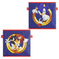 Sonic the Hedgehog Set of 2 Durable Storage Cubes with Handles, 10"x10"x10" Cubes - color: Sonic