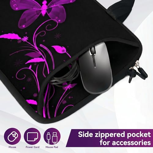 11 11.6 12 12.5 13 inches Case Laptop/Chromebook/Notebook/PC Tablet Travel Case Neoprene Handle Sleeve with Shoulder Strap (11-13.3 inch, Nice Butterfly) - color: Nice Butterfly, size: 11-13.3 inch