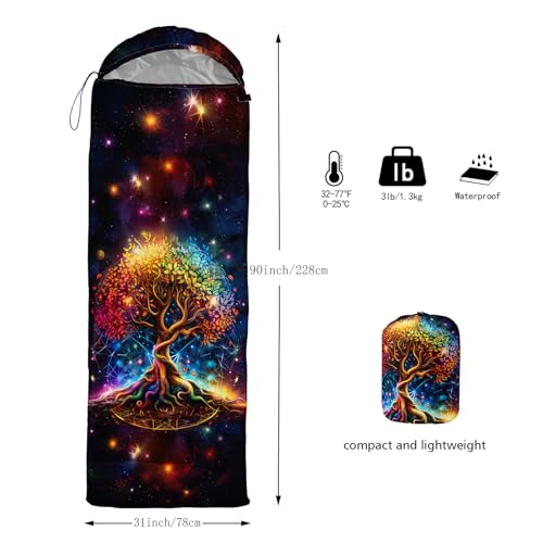 AILONEN Mermaid Scales Print Camping Sleeping Bag,Lightweight & Waterproof,3 Season Warm & Cool Weather,Portable Bags for Girls Women Travelling,Outdoors - color: S115