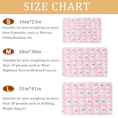 1 Pack 3 Blankets for Dog Puppy Cat (Medium 30x20'', Pink, Yellow, Blue) | Super Soft Fluffy Premium Fleece Pet Blanket Flannel Paw Printed Throw - color: Pink, Yellow, Blue, size: 30x20 inch(Pack of 3)