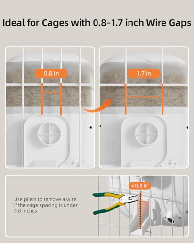 Sandpoy Hanging Rabbit Feeder, Programmable Automatic Pet Feeder | Dry Food Dispenser, Desiccant Bag, Portion Control, For Rabbits Cats and Small Animals