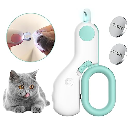 Pet nail clippers with LED Lights cat nail clippers for indoor cats nail trimmer clippers for small dog nail trimmers Cats rabbits nail clippers Bird Kittens (blue) - color: Blue