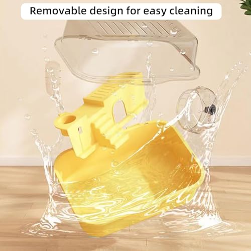 Hamiledyi Dwarf Hamster Cage Clear Plastic Small Hamster Cage Portable Carrier with Water Bottle Exercise Wheel Bathtub Box Set Toy for Dwarf Baby Hamster (Yellow) - color: Yellow