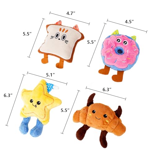 DODODOLA Stuffed Dog Toys Cute Sweeet with Crinkle Paper for Medium Large Dogs Puppy - color: Colorful Sweet