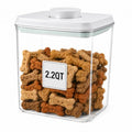 Pet Dog-Cat POP-Treat Airtight jar-Container - 2.2 Qt/2 L | Stackable One-Touch Opening | For Snacks Candy Salt Herbs Spices | BPA-Free - size: 2L/2.2Qt