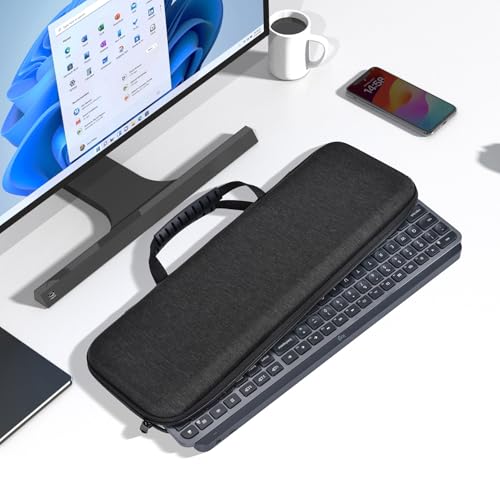Hard Keyboard Carrying Case for Logitech MX Keys S/MX Keys Advanced Wireless Keyboard Case Cover Protector, Logitech Keyboards Shockproof Protective Travel Bag, Black - size: Logitech MX Keys S/MX Keys
