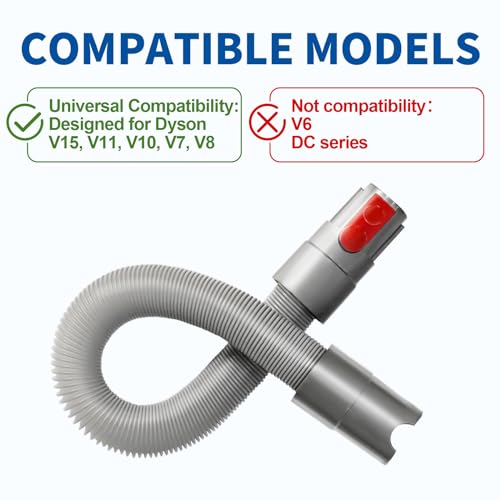 Extension Hose Attachment Compatible with Dyson V7 V8 V10 V15 Cleaner | Flexible Extension Hose Mattress Tool Stiff Brush Soft Bristle and Flexible Crevice Tool for Home Cleaning - color: Flexible Extension Hose