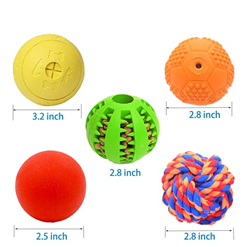 Volacopets 5 Different Functions Interactive Dog Toys, Puzzle Toys, Dog Balls for Medium Large Dogs, Dog Squeaky Balls, Food Treat Dispensing Toys - size: Medium Large (5 Pack)