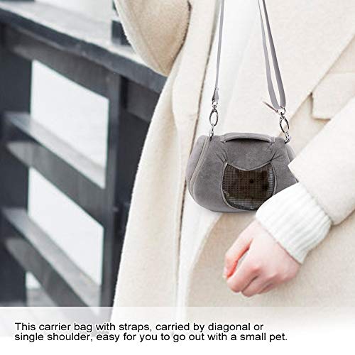 Breathable Small Pet Carrier Bag, Pet Carrying Bag for Hamster Gerbil Rat Ferret, Mesh Ventilated Travel Outdoor Bag with Shoulder Strap for Small Animals (Grey) - color: Grey