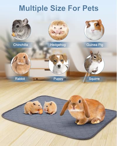 2 Pack 48" x 24" Guinea Pig Cage Liner, Washable Reusable Bedding, Waterproof Absorbent Pee Pad Non-Slip Mat for Small Animals, Rabbit, Hamster, Rat, Chinchilla - size: 48"*24"