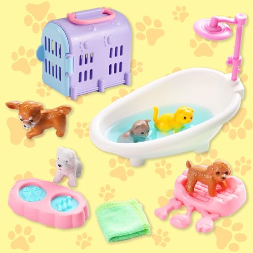 Carolart Pet Sensory Bin, Dog & Cat Sand Box Play Sand Kit, Sensory Toys | Sensory Sand Pet Care Play Set, Pretend Animal Toys, Sensory Kit Gift for Girls Boys, Interactive Sensory Play Ages 3+ - style: Pet