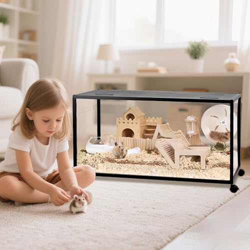 Hamster Cage, 360-Viewing Metal Rat Cage, Chewproof, Stackable Large Cage with Top Access, for Dwarf Syrian Hamster, Gerbil, Mouse - size: 32 * 16 * 16IN