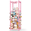 Woodure Stuffed Animal Storage & Organizer, Wooden Cute Zoo Toy Holder for Toddler Rooms, Playrooms & Bedrooms（Pink） - color: Pink