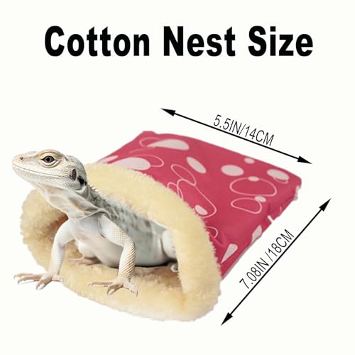 Plush Reptile Sleeping Bag Cozy Plush Sleeping Bag Lizard Hammock Soft Cushion, for Bearded Dragon, Hamster, Lizard, Gecko Sleeping Bag, Reptile and Other Small Animals (Color Random, 1Pcs)
