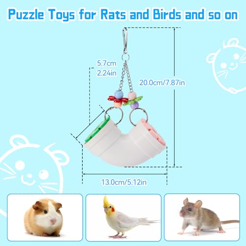 AOWPFVV Rat Enrichment Toys,Hanging Rat Foraging Toy for Cage Accessories | Slow Feeder Fancy Cage Puzzle Toy for Rats & Mice&Birds,Boredom Breaker and Keep Teeth Health