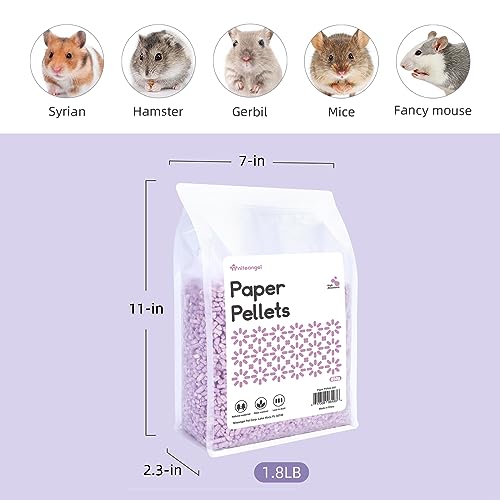 Niteangel Hamster Paper Pellets Bedding 1.8LB / 850g Small Aninam Bedding for Syrian Dwarf Hamsters Gerbils Mice Mouse Lemming Degus or Other Small-Sized Pets (Purple) | For Syrian Dwarf Hamsters Gerbils Mice Mouse Lemming Degus Small-Sized Pets - color: