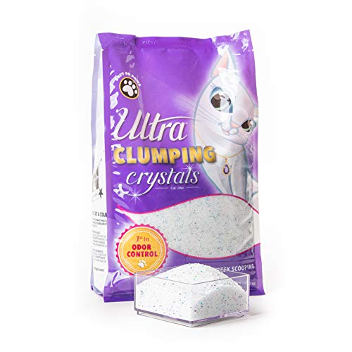 Ultra Pet Clumping Crystal Cat Litter, White Crystals with Multicolor Crystals, 5 Lbs (Pack of 2) - size: 5 Pounds (Pack of 2)