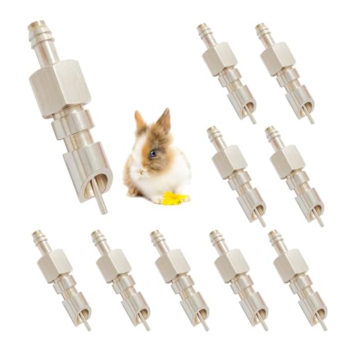 Stainless Steel Water Nipples Metal Automatic Watering System Kit for Rabbit Bunny and Rat | Metal Automatic Watering System for Rat, Guinea Pig, Hamster, Ferrets, Mouse, Mice - color: silver