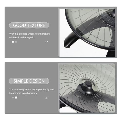 POPETPOP Silent Hamster Wheel 7.08 Inch Exercise Running Wheel for Small Pets Like Hamsters Gerbils Hedgehogs Quiet Spinning Toy for Cage Entertainment - color: Black