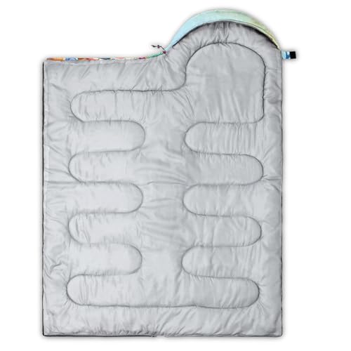 QOOMO Camping Sleeping Bags,3 Season Warm & Cool Weather,Lightweight,Waterproof Sleeping Bags for Adults & Kids,Traveling,and Outdoors,Camping Gear Equipment - color: cartoon axolotl