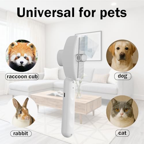 Beauty Steam Brush, Pet Spray Brush for Cats and Dogs, Suitable for Long-haired and Short-haired Pets, Massaging and Grooming Steam Dog Brush, Cat Grooming Tool with Leave-in Serum