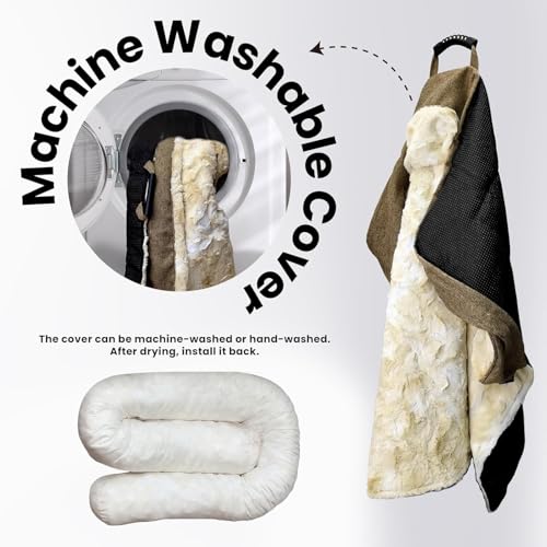 Calming Dog Couch Bed for Large Dogs, 41 x 37 inch Waterproof Removable Dogs Mat Couch Cover for Furniture Protector, Non-Slip Fluffy Pelsbarn Dog Bed for Couch, Sofa, Outdoor - Tie-Dye Khaki - color: Tie-Dry Khaki, size: 41"L x 37"W x 5"Th