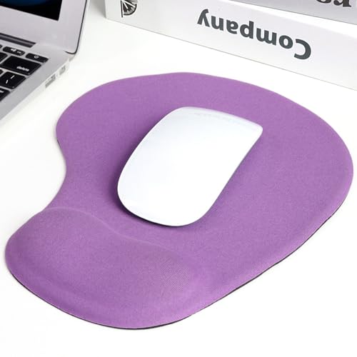 Ergonomic Mouse Pad with Wrist Rest, Gel Wrist Support Mousepad, Pain Relief Laptop Computer Mouse Pad, Non-Slip Mouse Pads for Office & Home (Purple) - color: Purple