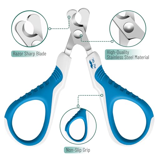 Mr. Pen- Cat Nail Clipper, Stainless Steel | Professional Sharp Cat Claw Trimmer for Small and Medium Cats, Pet Nail Clipper with Sturdy Non Slip Handle - color: Blue & White