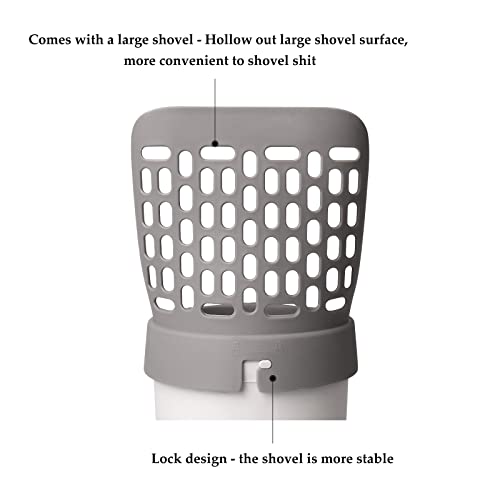 Pooper Scooper for Cat, Cat Litter Scoop with Bags, Integrated Detachable Deep Shovel Holder, Large Capacity Portable - color: White