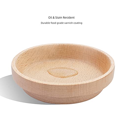 Niteangel Wooden Hamster Food Bowl: Beech Stable & No Pattern for Dwarf | Prevent Oil & Dust Small Animal Feeding Dish for Dwarf Syrian Hamsters Gerbils Mice Degus or Other Similar-Sized Small Pets - size: For Dwarf