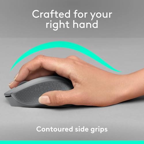 Logitech M330 Silent Plus Full Size 2.4 GHz Wireless Mouse - Grey | Silent, lightweight, 2.4 GHz USB-A Nano Receiver, 1000 dpi optical tracking, 2-year battery life, PC, Mac, laptop compatible - color: Grey