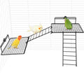 BNOSDM Stainless Steel Bird Cage Platform Climbing Ladder Parrot Perches
