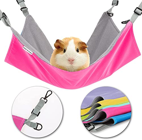 HOMEYA Small Animal Guinea-Pig Hanging Hammocks Bed Pet Cage Hammock for Ferret Cat Rat Chinchilla Hamster Cavy Degu Gerbil Rabbit Playing Cozy Activity Fun Toy (Guinea-Pig Size) - color: Guinea-pig Size Red