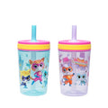 Zak Designs Disney SuperKitties Kelso Toddler Tumblers For Travel or At Home, 15oz 2-Pack Durable Plastic Sippy Cups With Leak-Proof Design is Perfect For Kids (Ginny, Sparks, Buddy, Bitsy) | BPA Free, Plastic, Sippy Cups, Cup Holder Friendly, Dishwasher