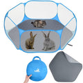 Pawaboo Small Animals Playpen with Pad, Blue+Gray | Waterproof, Reusable Pad, Portable Outdoor Yard Fence, For Chick/Kitten/Puppy/Guinea Pig/Rabbits/Chinchillas - color: Blue+Gray