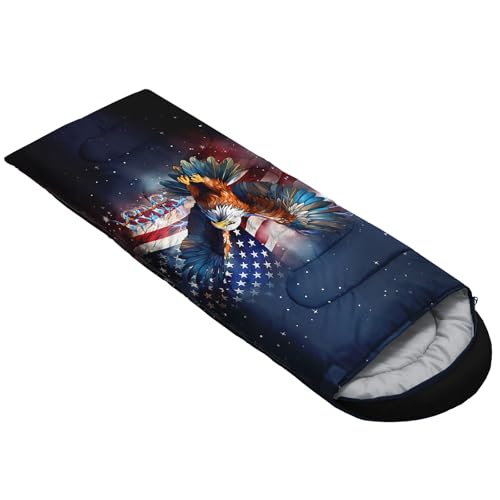 Axolotl Gamepad Sleeping Bag,3 Season Warm and Cool Weather Game Console Sleeping Bag for Boys Teens,Waterproof Lightweight Geometry Hexagonal Sleeping Bag for Traveling,Outdoors Camping,Blue,Black - color: Eagle